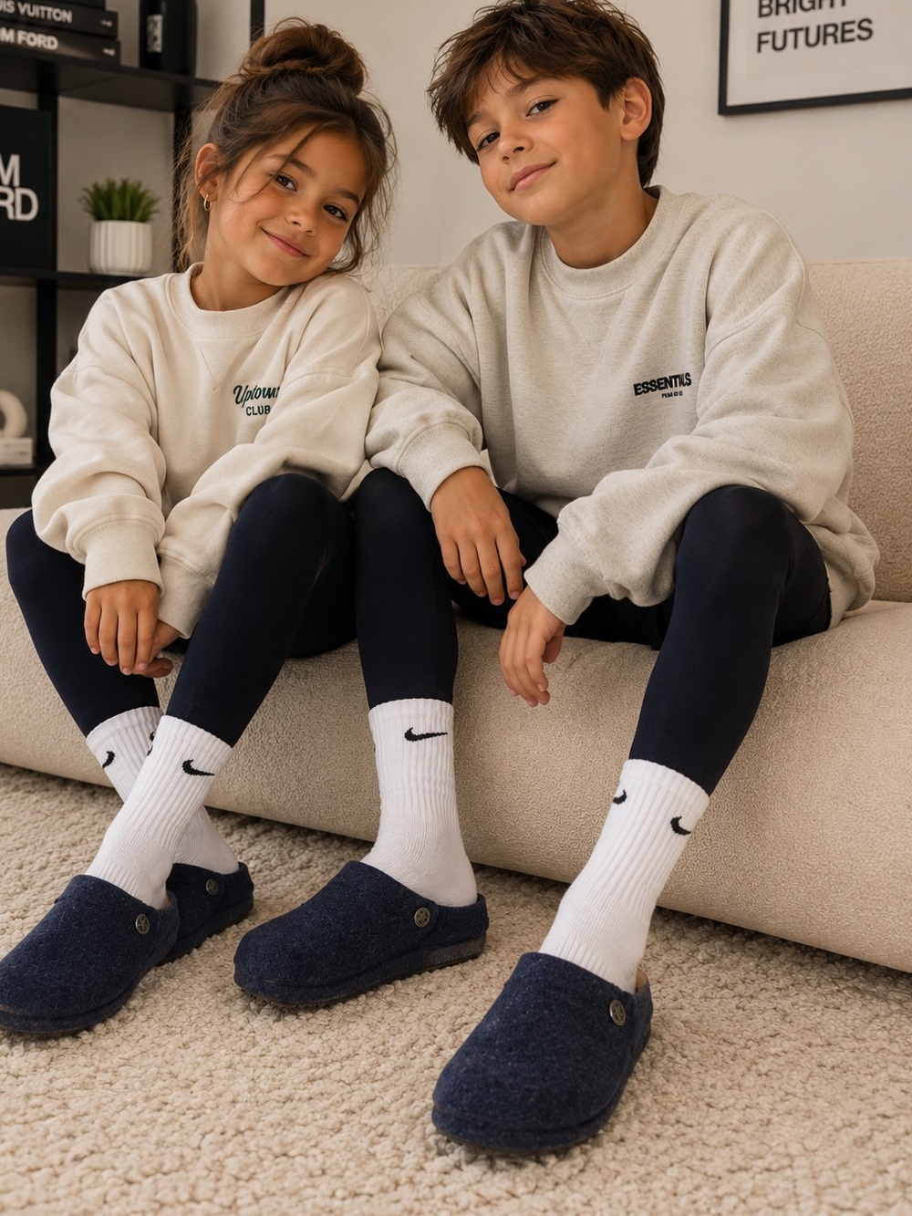 Birkenstock Cozy Kids' Slippers in navy blue size 12 Unisex
